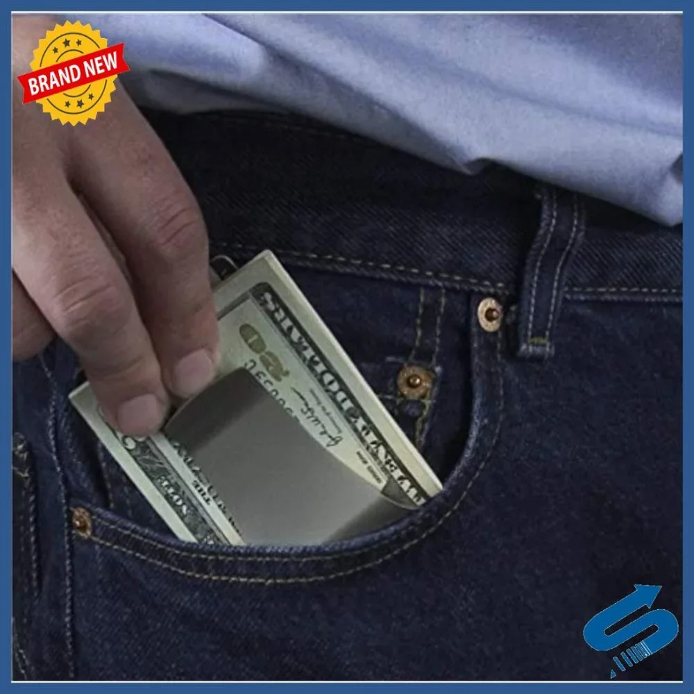 Slim Stainless Steel Money Clip Wallet Holds Cards Cash Minimalist